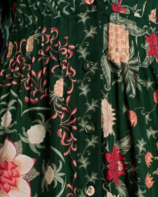 farm rio green pineapple garden long sleeve mini dress Green Pineapple Garden Long Sleeve Mini Dress – FARM Rio main image 1