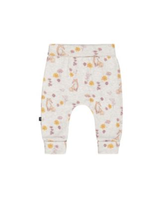 Deux par Deux Girls' Printed Organic Cotton Evolutive Pant Beige Mix with Fox - Baby
