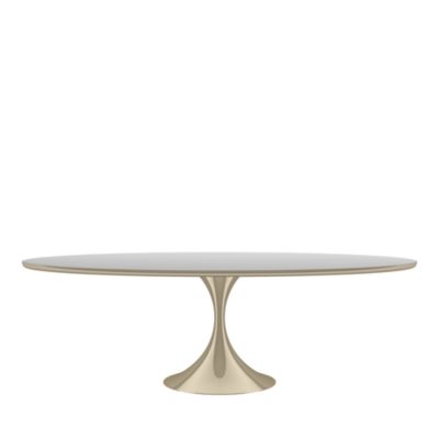 Semper 96" Oval Dining Tablen - Whisper of Gold