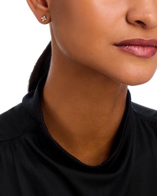 18K Yellow Gold Love in Verona Diamond Flower Stud Earrings