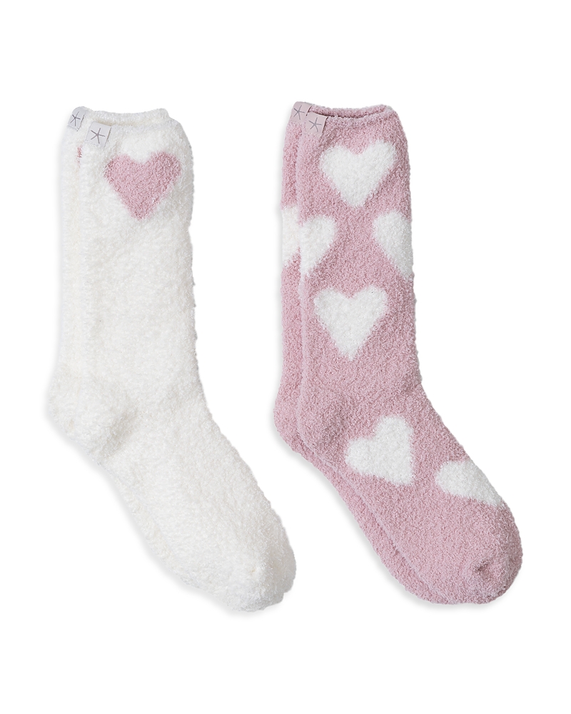 BAREFOOT DREAMS COZYCHIC HEART PRINT SOCK SET, 2 PAIRS