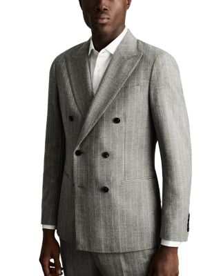 REISS - Pinstripe Modern Fit Double Breasted Suit Jacket
