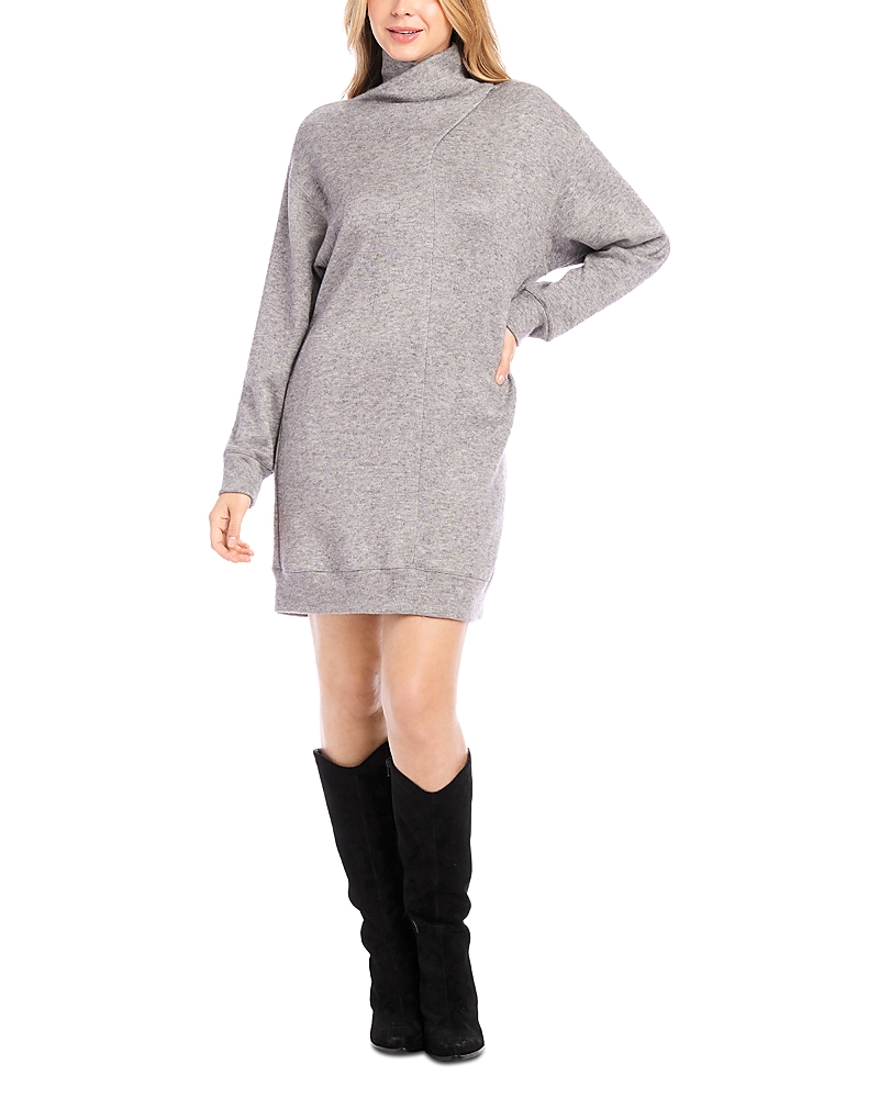 Karen Kane Faux Wrap Turtleneck Sweater Knit Dress