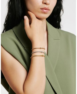 FOPE 18K White Gold Prima Diamond Rondelle Woven Link Flex Bracelet