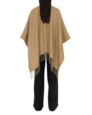 Reversible Check Wool Cape