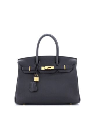 Pre-Owned Hermes Pre-Owned Hermes Birkin 30 Handbag Black Togo with Gold Hardware