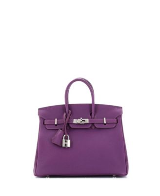 Pre-Owned Hermes Pre-Owned Hermes Birkin 25 Handbag Purple Togo with Palladium Hardware