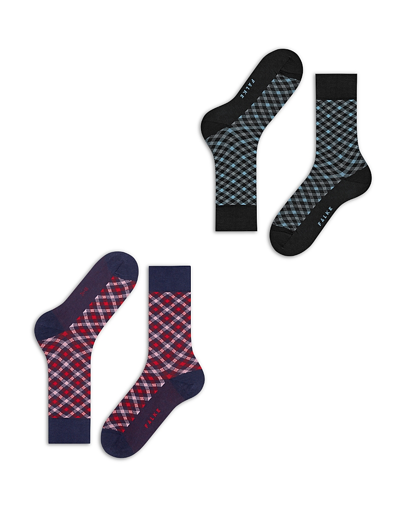 Falke Men's Smart Check 2-pack Mid-calf Sock Bundle In Sortiment
