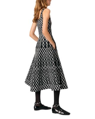 Jacquard Knit Midi Dress