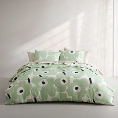 Unikko Cotton 3 Piece Duvet Cover Set, Full Queen