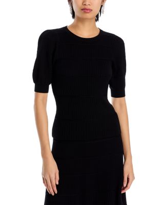 T Tahari - Blouson Sleeve Textured Top