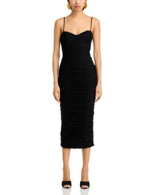 Tosca Ruched Lace Midi Dress