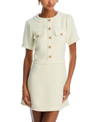 Tweed Short Sleeve Mini Dress - Exclusive