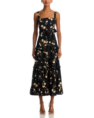 Floral Belted Midi Dress - Exclusive