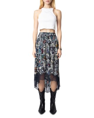 Zadig & Voltaire Joslin Lace Trim Midi Skirt | Bloomingdale's Women