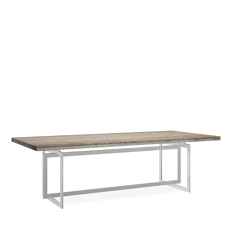 Caracole Wish You Were Dining Table - Chrome/flowing Sandstone In Chrome/flowing Sandstone