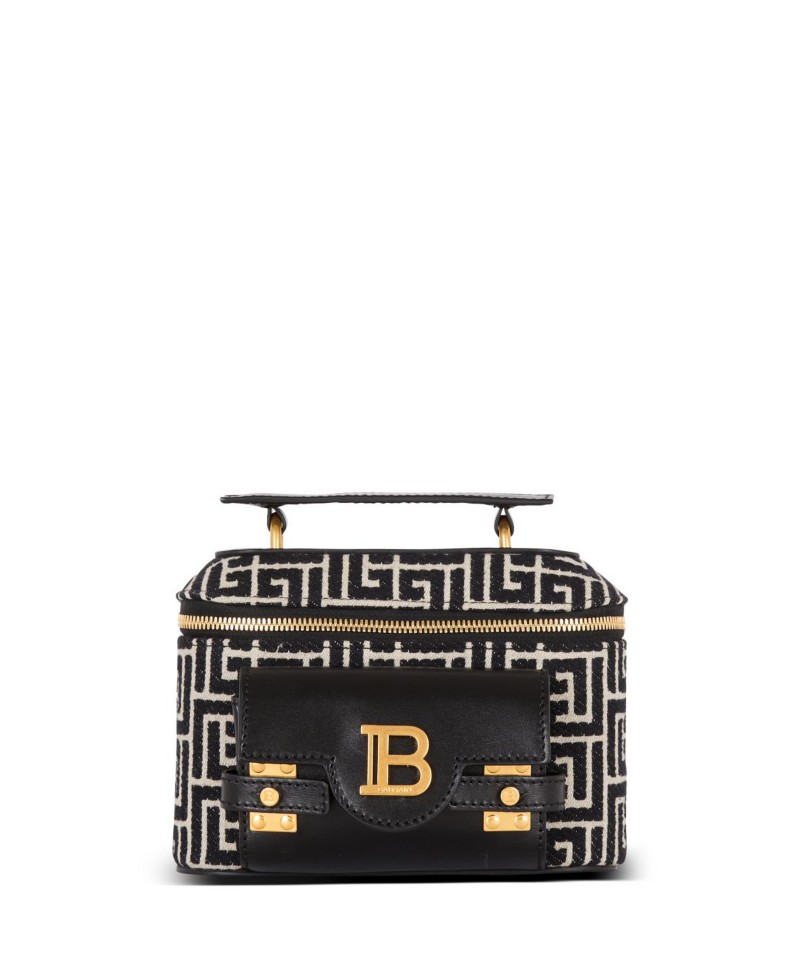 Balmain Women's B-Buzz Vanity in Monogram Jacquard in Black