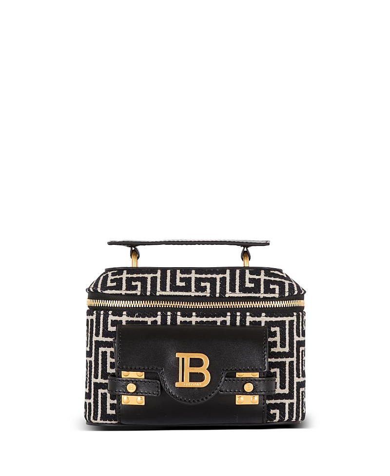 Balmain Women's B-buzz Vanity In Monogram Jacquard In Black
