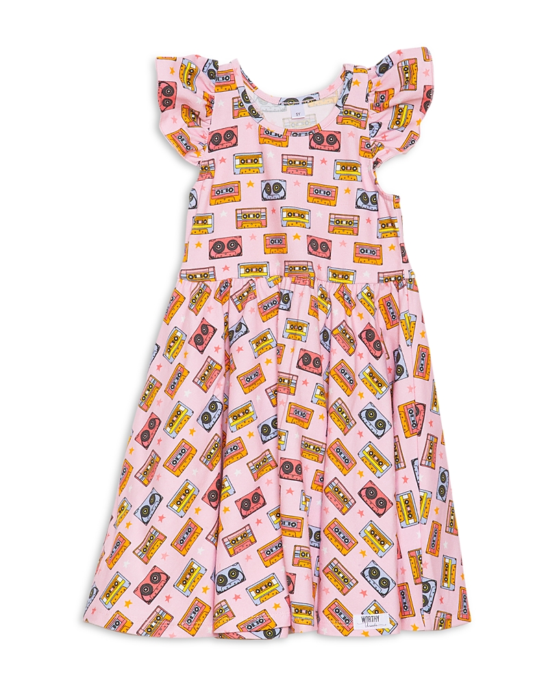 Worthy Threads Girls Racer Back Dress In Light Pink