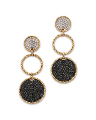 Bloomingdale's Fine Collection - Black & White Diamond Drop Earrings in 14K Yellow Gold