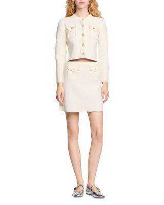 Sandro - Rib Knit Cardigan & Short Rib Knit Skirt