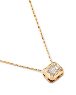 Diamond Square Pendant Necklace in 14K Yellow Gold, 0.33 tcw