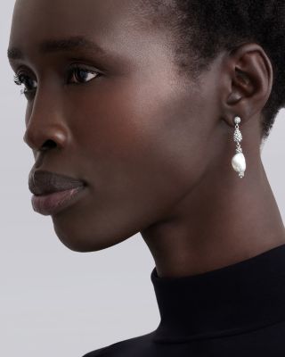 Sterling Silver Luna Keshi Pearl & Caviar Bead Drop Earrings