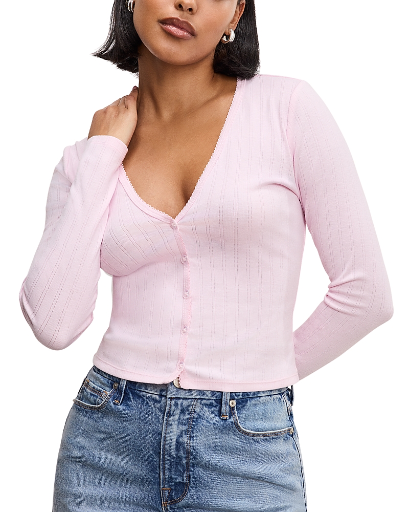 GOOD AMERICAN POINTELLE CARDIGAN