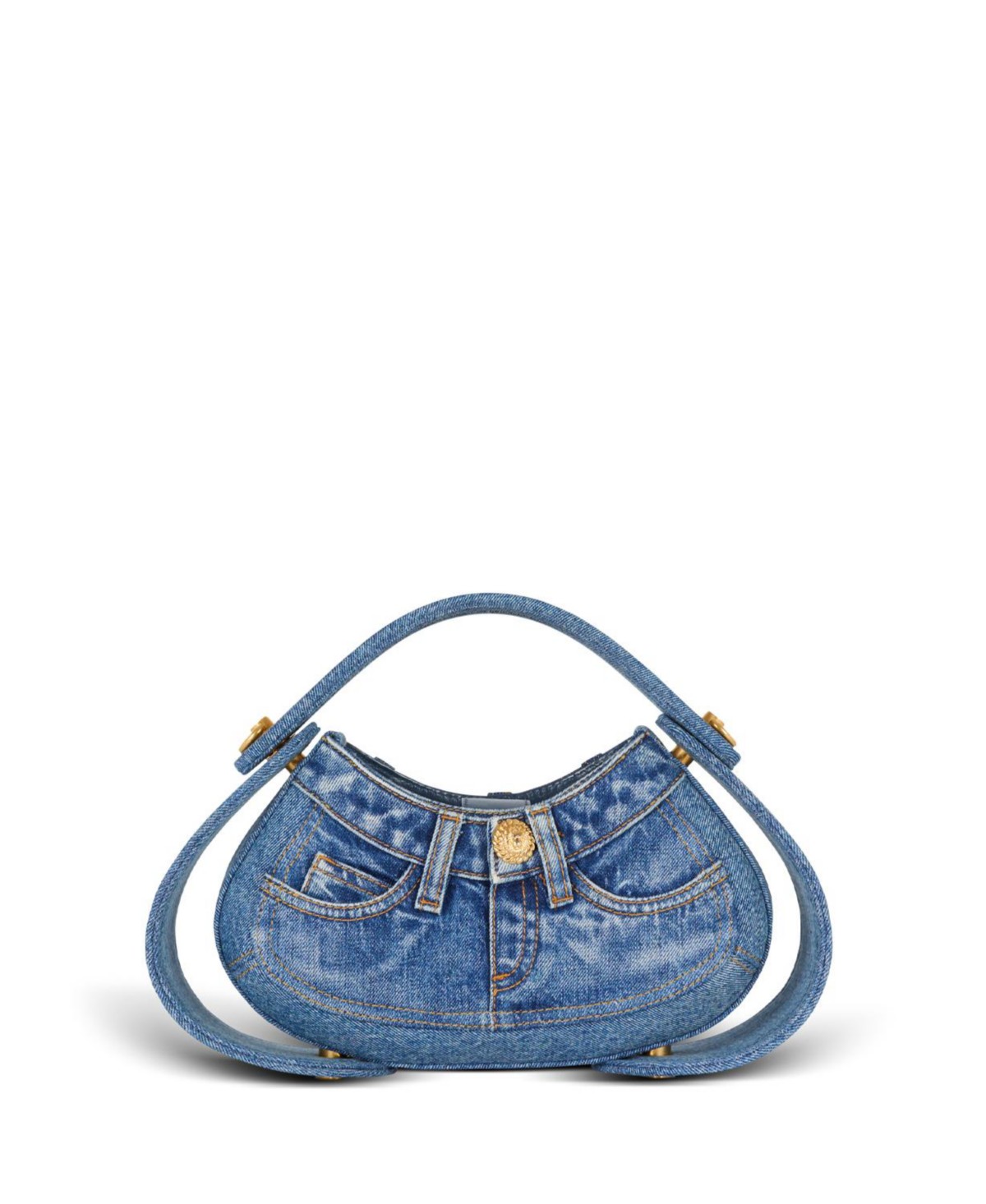 Balmain Women's Medium Denim Jolie Madame Bag in Blue