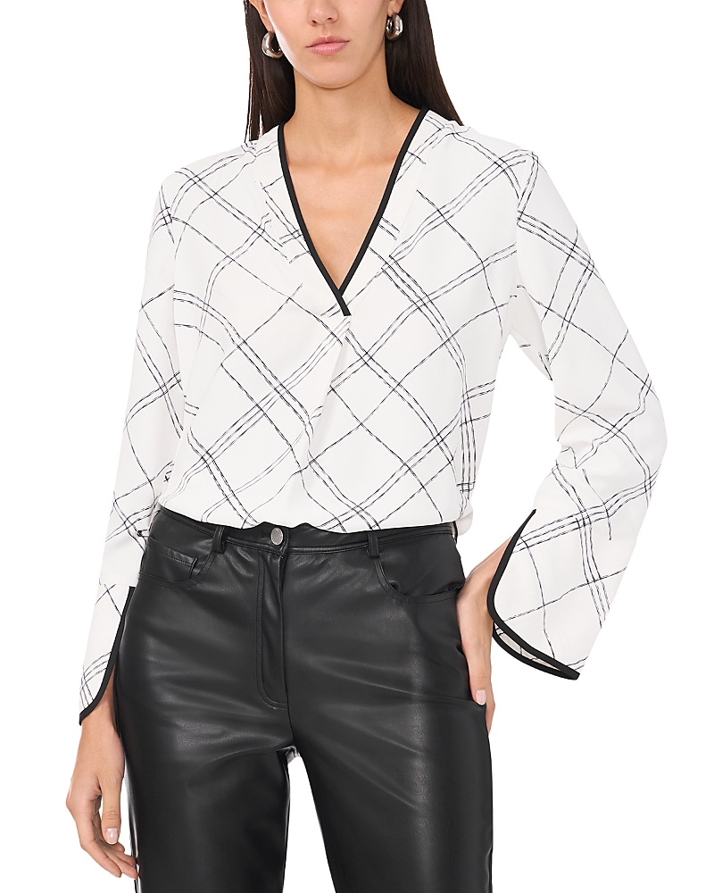 Shop Vince Camuto V Neck Blouse In New Ivory