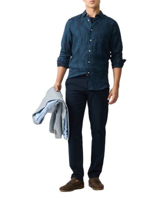 North River Slim Fit Printed Linen Shirt