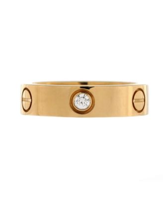 Pre-Owned Cartier Love 3 Diamonds Band Ring 18K Gold with Diamonds