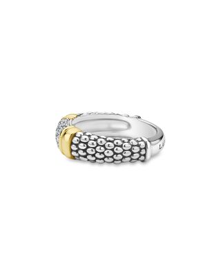 Two Tone Signature Caviar Diamond Ring, 0.266 tcw