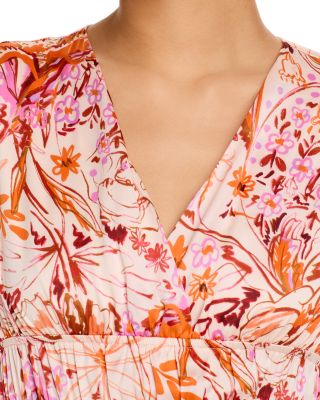 Floral V Neck Maxi Dress