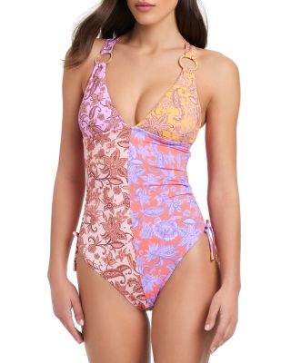 Color Blocked One Piece Swimsuit 