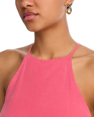 halter maxi long dress ASTR the Label | Aspen Twist Front Halter Maxi Dress in Butter Yellow main image 1