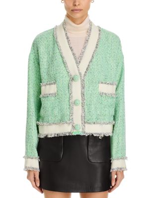Fringe Trim Colorblocked Jacket
