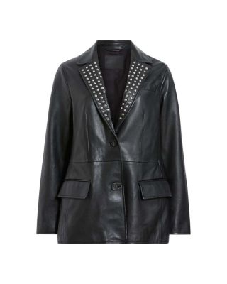 Corinna Leather Studded Blazer