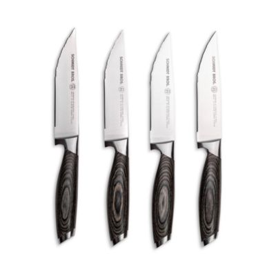 Bonded Teak 4-Piece Jumbo Steak Knife Set