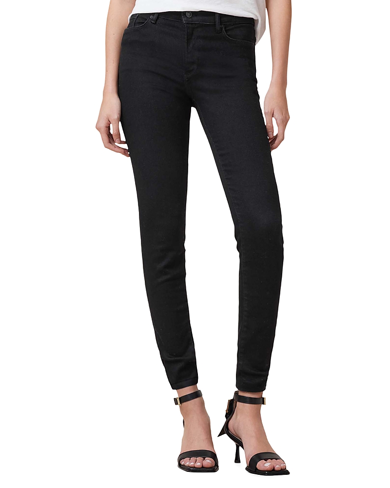 ALLSAINTS MILLER SIZE ME HIGH RISE SKINNY JEANS IN BLACK