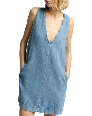 V Neck Denim Dress