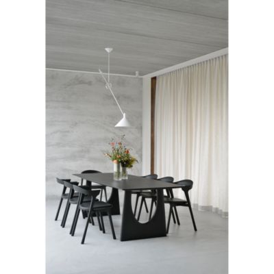 Bok Dining Chair, Oak Black with Black Leather