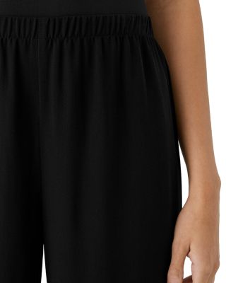 Silk Straight Ankle Pants