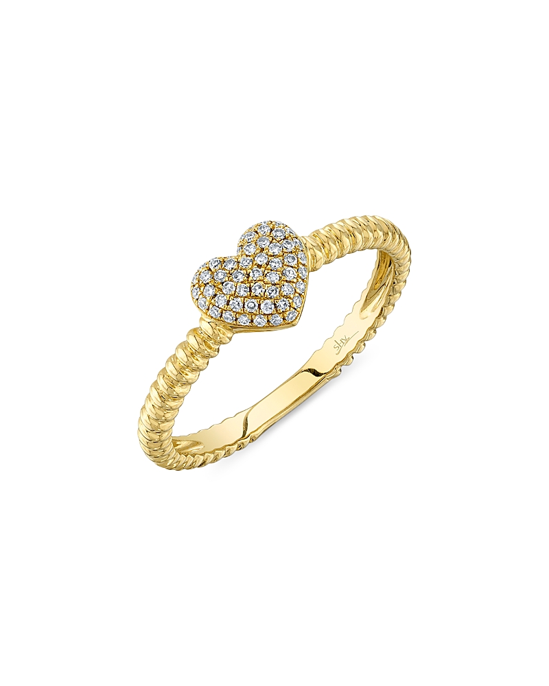 Shy Creation 14k Yellow Gold Kate Diamond Heart Ring, 0.12 Ct. T. W. In Gold