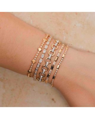 14K Yellow Gold Kate Diamond Pav&eacute; Geometric Link Bracelet
