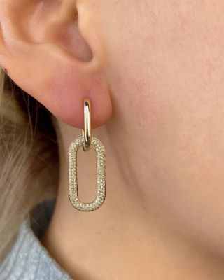 14K Yellow Gold Kate Diamond Pav&eacute; Earrings, 0.71 tcw