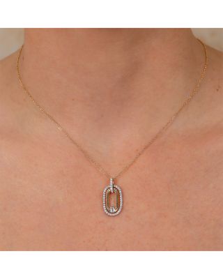 14K Gold Kate Diamond Double Link Pendant Necklace, 18"