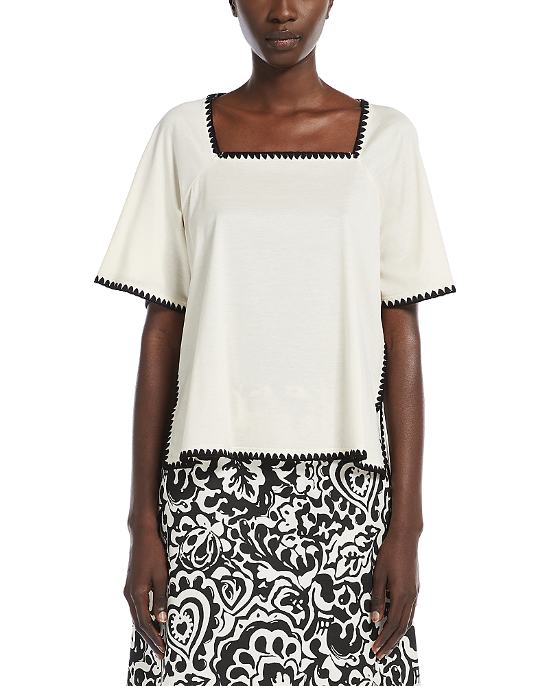 Weekend Max Mara 2 Denny Square Neck Top In Ecru