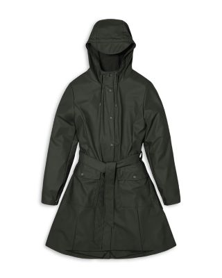 Curve Hooded Belted Waterproof Jacket