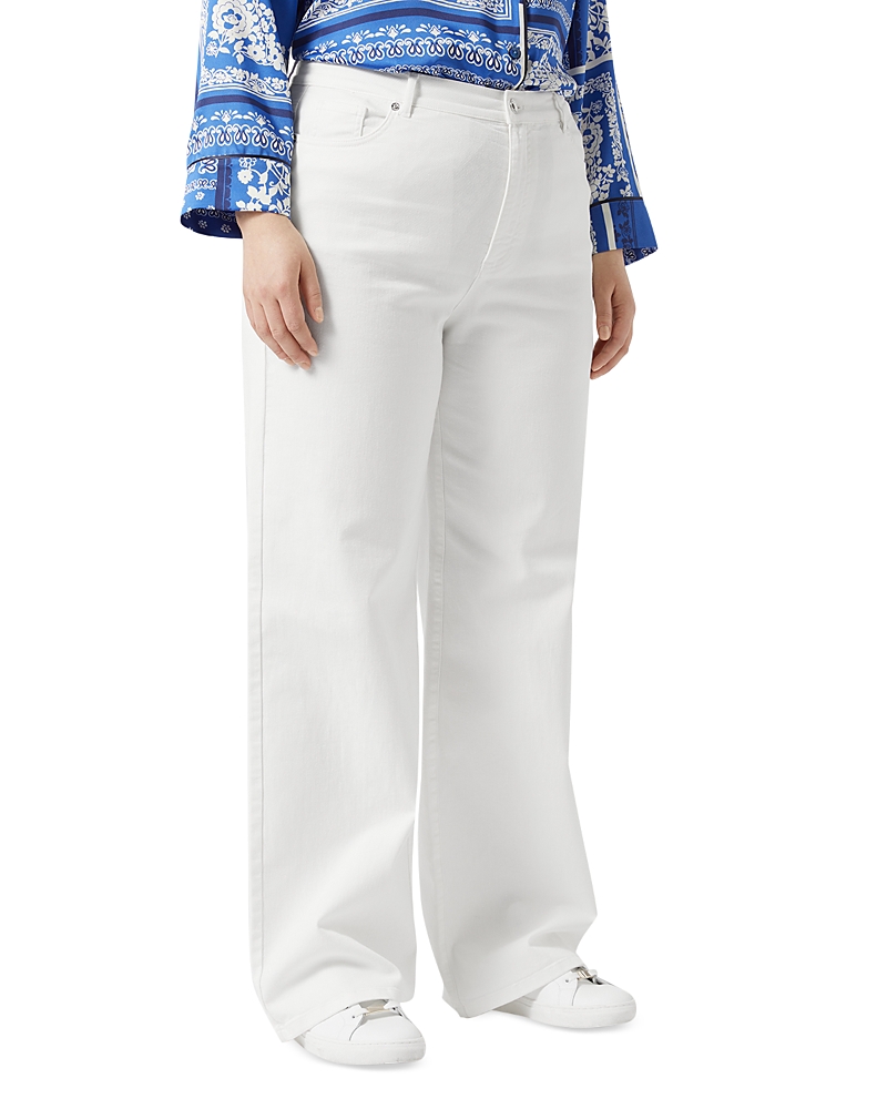 MARINA RINALDI SPORT CESENA WIDE LEG JEANS IN IVORY